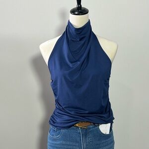 Navy Blue Halter Top